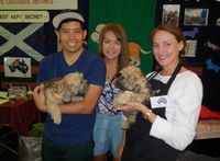 James, Jackie and Kathy with their new puppies