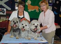 Rhonda and Anne with Izzi (centre), daughter Eileen (left) and son Fenway